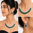 Mauve Cascade Bib Necklace Set - Amethyst