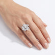 White Blossom Oval Cluster Ring