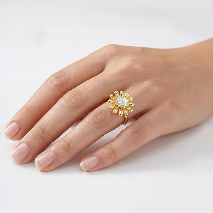 Golden Daisy Bloom Ring