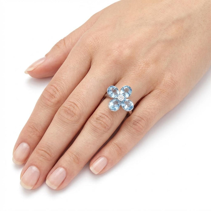 Sky Clover Crystal Ring