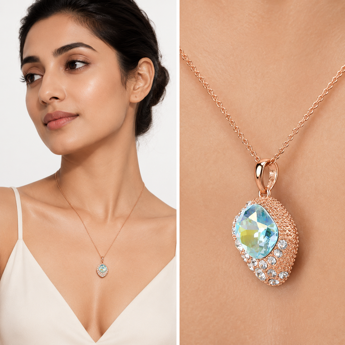 Blueline Tennis Pendant Chain - Sky Blue